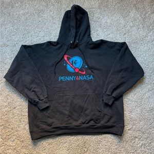 Vintage Penny4Nasa Hanes Black Graphic Hoodie for Men